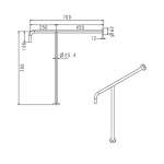 FBVHC-TS793A ราวทรงตัวสเตนเลส เส้นผ่านศูนย์กลาง 25 มม. ขนาด 700 x 700 มม.