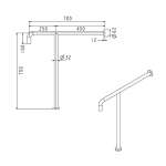 FBVHC-TS793B ราวทรงตัวสเตนเลส เส้นผ่านศูนย์กลาง 32 มม. ขนาด 700 x 700 มม.