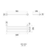 HBP01-600SS ชั้นวางผ้า 4 ชั้น ยาว 600 มม. รุ่น BP