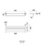HBP02-600SS ชั้นวางผ้า 5 ชั้น ยาว 600 มม. รุ่น BP