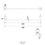 FBVHC-U101AS ราวแขวนผ้า 600 มม. รุ่น CUBE