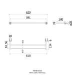 FBVHB-N101CS ราวแขวนผ้า 2 ชั้น ยาว 600 มม. รุ่น BONNY