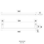 FBVHR-V101AS ราวแขวนผ้า ยาว 600 มม. รุ่น RIVIERA