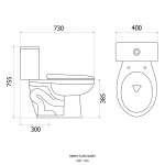 RB954-TL2PC-S2044 โถสุขภัณฑ์ 2 ชิ้น แบบตั้งพื้น รุ่น VISTA