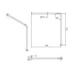 FBVHC-TS794A ราวทรงตัวสเตนเลส เส้นผ่านศูนย์กลาง 25 มม. ขนาด 700 x 750 มม.