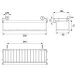 HW109-W109G ตะแกรงอเนกประสงค์ แบบติดผนัง ขนาด 106 x 300 x 72 มม.