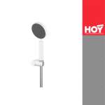 FJHOF-120AWS ฝักบัวพลาสติกด้ามโค้งสีขาว 4" พร้อมสายสเตนเลส 1.5 เมตรและขายึด รุ่น HORI 0