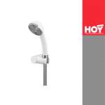 FJHOF-116BWS ฝักบัวพลาสติกด้ามโค้งสีขาว 2.5" พร้อมสายสเตนเลส 1.5 เมตรและขายึด รุ่น CROP 0