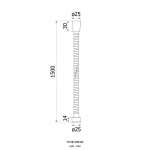 FJVHP-00044S สายฝักบัวสแตนเลส ยาว 1.50 เมตร