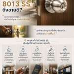 IsOn ลูกบิดประตู ระบบลูกปืน หัวกลม-จานใหญ่ 75 มม. (Knobset Pin Tumber System) NO.8013 SS  