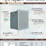 DOS EXTRA Series ถังขยะฝังกำแพงสำเร็จรูป ขนาด 40 ลิตร สี Mountain Gray มือจับขวา