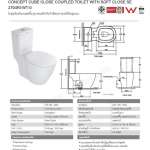 2704PJ-WT-0 สุขภัณฑ์แบบสองชิ้น รุ่น Concept Cube ใช้น้ำ 3/4.5 ลิตร