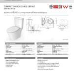 2407SC-WT-0 สุขภัณฑ์แบบสองชิ้น รุ่น Compact Codie ใช้น้ำ 3/4.2 ลิตร 