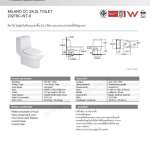 2327SC-WT-0 สุขภัณฑ์แบบสองชิ้น รุ่น Milano ใช้น้ำ 3/4.2 ลิตร  