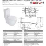 2704-WT-0 สุขภัณฑ์แบบสองชิ้น รุ่น Concept Cube ใช้น้ำ 3/4.5 ลิตร 