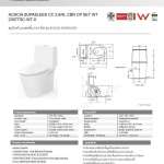 2307TSC-WT-0 สุขภัณฑ์แบบสองชิ้น รุ่น Acacia Supasleek ใช้น้ำ 2.6/4 ลิตร