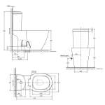 2705-WT-0 สุขภัณฑ์แบบสองชิ้น  รุ่น Concept D-Shape ใช้น้ำ 3/4.5 ลิตร