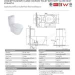 2705-WT-0 สุขภัณฑ์แบบสองชิ้น  รุ่น Concept D-Shape ใช้น้ำ 3/4.5 ลิตร