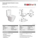 2103-WT-0 สุขภัณฑ์แบบสองชิ้น รุ่น Tonic New Wave Round ใช้น้ำ 3/4.5 ลิตร
