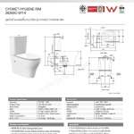 2625SC-WT-0 สุขภัณฑ์แบบสองชิ้น รุ่น Cygnet Hygiene Rim ใช้น้ำ 3/4.5 ลิตร