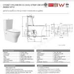 2626SC-WT-0 สุขภัณฑ์แบบสองชิ้น รุ่น Cygnet Hygiene Rim ใช้น้ำ 3/4.5 ลิตร (ความสูงพิเศษ)