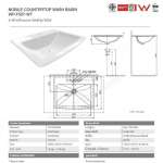 WP-F507-WT อ่างล้างหน้าแบบฝังบนเคาน์เตอร์ รุ่น Nobile