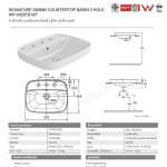 WP-0420T8-WT อ่างล้างหน้าแบบฝังบนเคาน์เตอร์ (ชนิด 3 รูก๊อก) รุ่น Signature