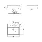 WP-F613-WT อ่างล้างหน้าแบบวางบนเคาน์เตอร์ รุ่น Square thin