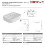 WP-0618T8-WT อ่างล้างหน้าแบบวางบนเคาน์เตอร์ (ชนิด 3 รูก๊อก) รุ่น Signature
