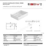 WP-F412-WT อ่างล้างหน้าแบบวางบนเคาน์เตอร์ รุ่น Acacia Supasleek