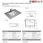 WP-F513-WT อ่างล้างหน้าแบบฝังใต้เคาน์เตอร์ รุ่น Thin Touch Square