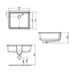 WP-F514-WT อ่างล้างหน้าแบบฝังใต้เคาน์เตอร์ รุ่น Thin Touch Square