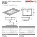 WP-F514-WT อ่างล้างหน้าแบบฝังใต้เคาน์เตอร์ รุ่น Thin Touch Square