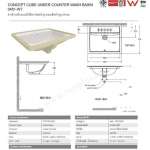 0451-WT อ่างล้างหน้าแบบฝังใต้เคาน์เตอร์ รุ่น Concept Cube