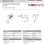 A-J54-10 ก๊อกน้ำเย็นยืนอาบแบบติดผนัง รุ่น Lift