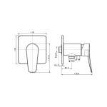 FFAS0926-7T2500BT0 ก๊อกน้ำเย็นยืนอาบแบบติดผนัง รุ่น Milano (ไม่รวมชุดฝักบัว)