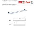 K-2801-52-N ราวแขวนผ้าคู่ 60 ซม. รุ่น Concept Round