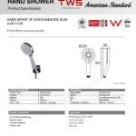 A-6011-HS ชุดฝักบัวสายอ่อน 3 ฟังก์ชั่น พร้อมสายและขอแขวน รุ่น Slim