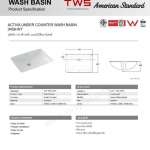 0459-WT-0 อ่างล้างหน้าแบบฝังใต้เคาน์เตอร์ รุ่น Activa