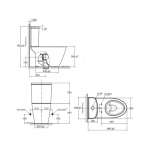 2407SCP-WT-0 สุขภัณฑ์แบบสองชิ้น รุ่น Compact Codie ใช้น้ำ 3/4.2 ลิตร