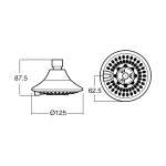 F40012-CHADYB หัวฝักบัวก้านแข็ง ขนาด 125 mm. แบบ 4 ฟังก์ชั่น