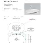 INS620-WT-0 อ่างล้างหน้าแบบวางบนเคาน์เตอร์ รุ่น S600