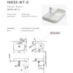 INS632-WT-0 อ่างล้างหน้าแบบวางบนเคาน์เตอร์ รุ่น S400