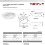 959S-WT-0 อ่างล้างหน้าแบบแขวนผนัง รุ่น Copacabana