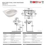 0945-WT-0 อ่างล้างหน้าแบบแขวนผนัง รุ่น New Codie-R