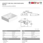 0550-WT อ่างล้างหน้าแบบแขวนผนัง รุ่น Concept Cube
