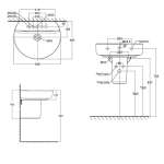 0552/0740-WT-0 อ่างล้างหน้าแบบแขวนผนัง พร้อมขาตั้งลอย รุ่น Concept Sphere