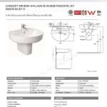 0552/0740-WT-0 อ่างล้างหน้าแบบแขวนผนัง พร้อมขาตั้งลอย รุ่น Concept Sphere