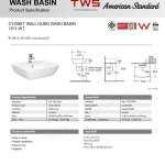 WP-1511-WT อ่างล้างหน้าแบบแขวนผนัง รุ่น Cygnet  