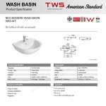 0953-WT อ่างล้างหน้าแบบแขวนผนัง รุ่น Neo Modern